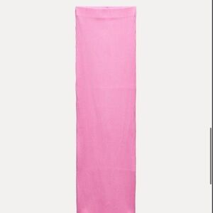 Zara LONG RIBBED SKIRT- Pink